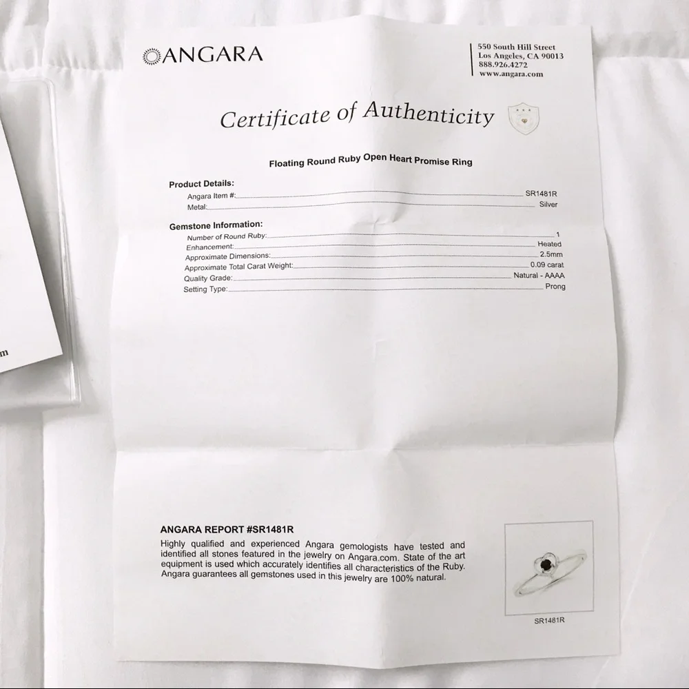 Ruby heart silver ring - Picture 13 of 15